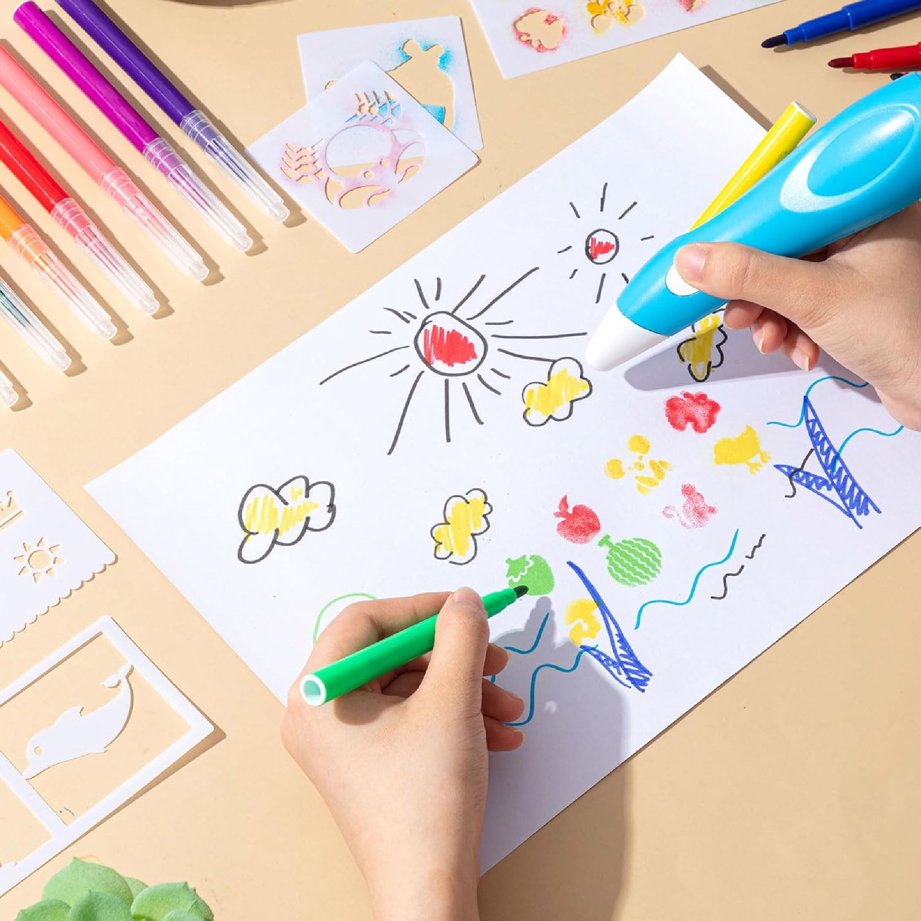 Vista 3 de Lapiz Bolígrafo Aerografo Niños Recargab